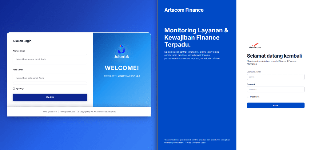 Website Bisnis & Dashboard Operasional